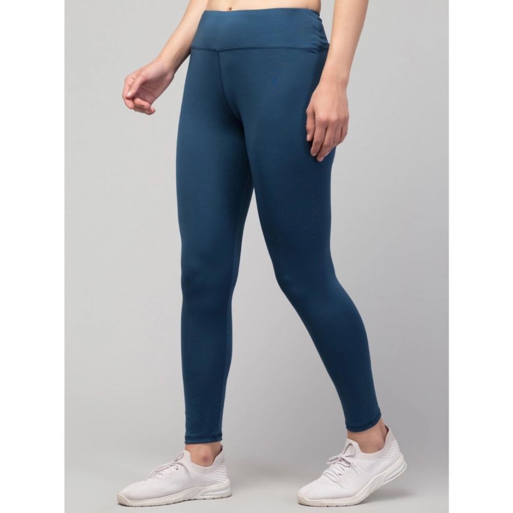 Teal Ankle Length High-Rise Tights