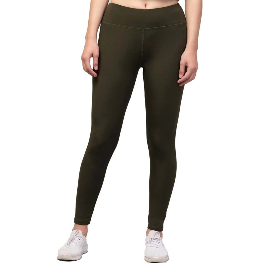 Olive Ankle Length High-Rise Tights
