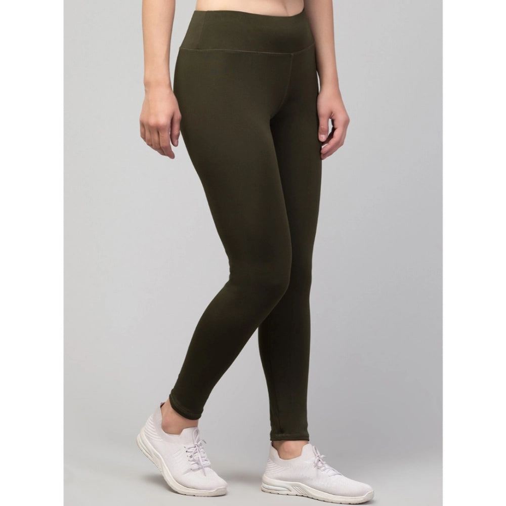Olive Ankle Length High-Rise Tights