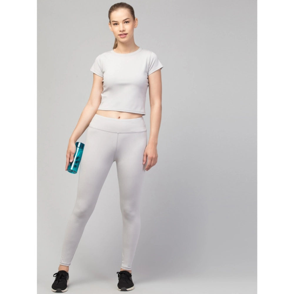 Light Grey Ankle Length High-Rise Tights