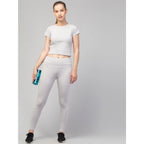 Light Grey Ankle Length High-Rise Tights