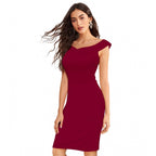 Maroon Off Shoulder Dress