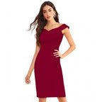Maroon Off Shoulder Dress