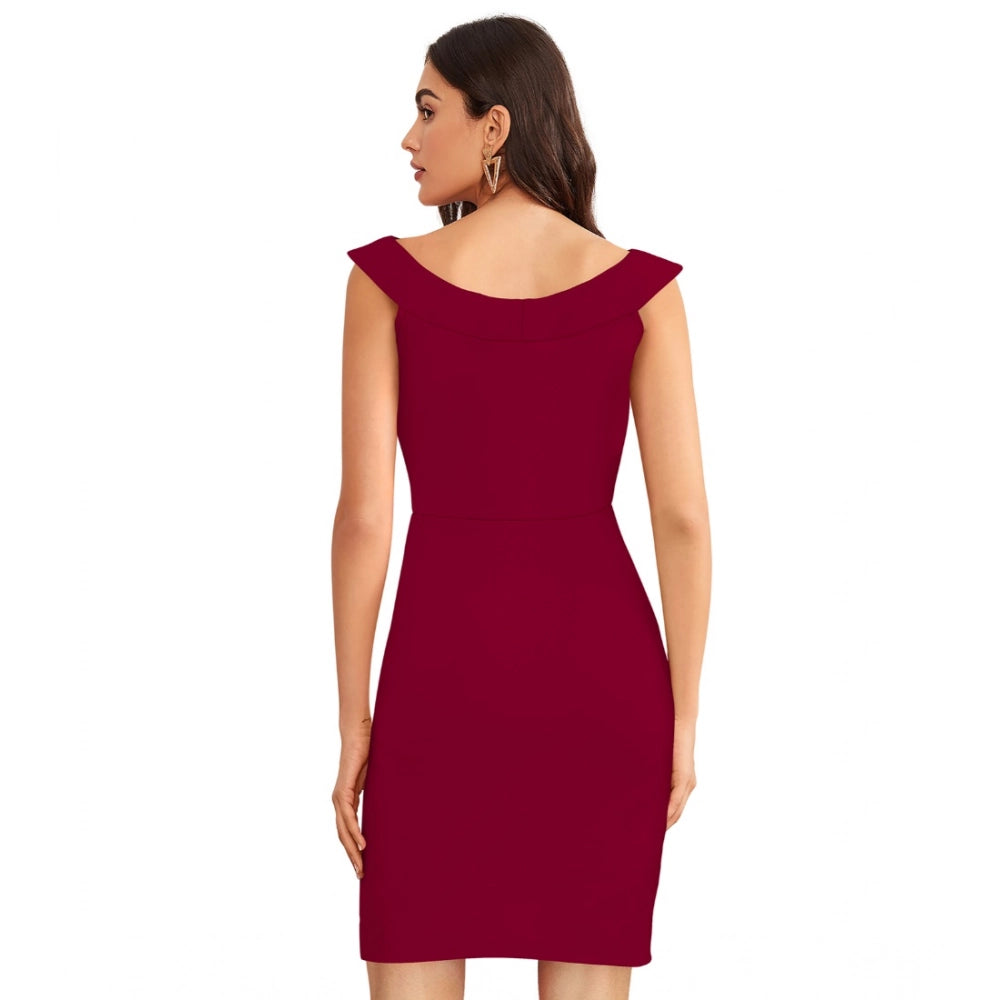 Maroon Off Shoulder Dress