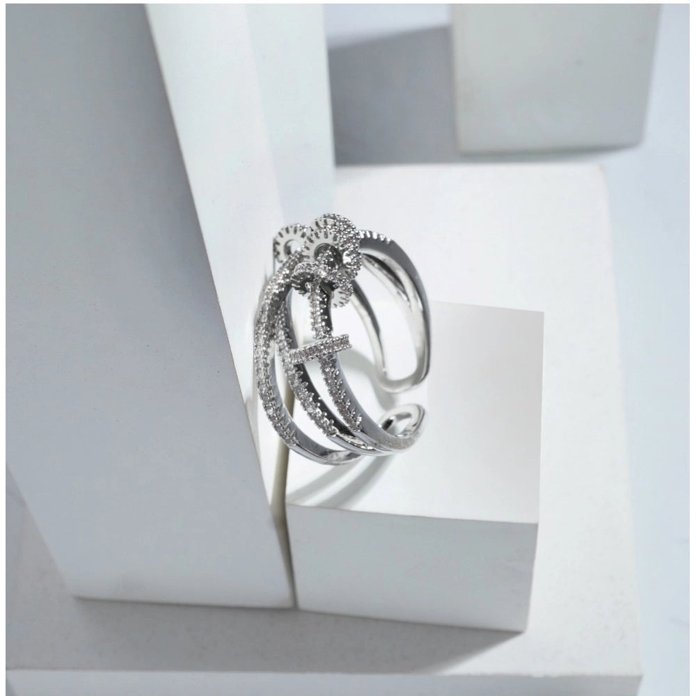 Helix Knot Diamond Multi-Band Ring