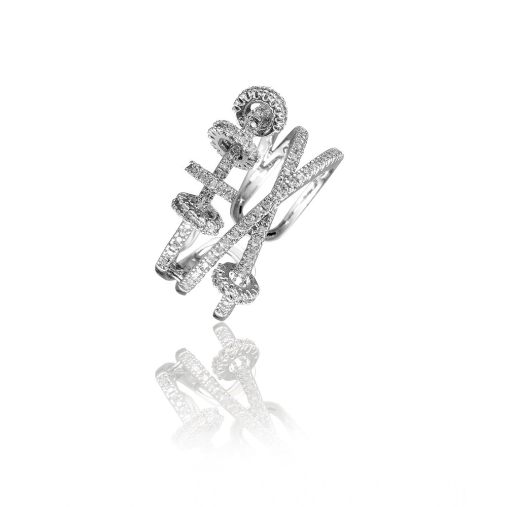Helix Knot Diamond Multi-Band Ring