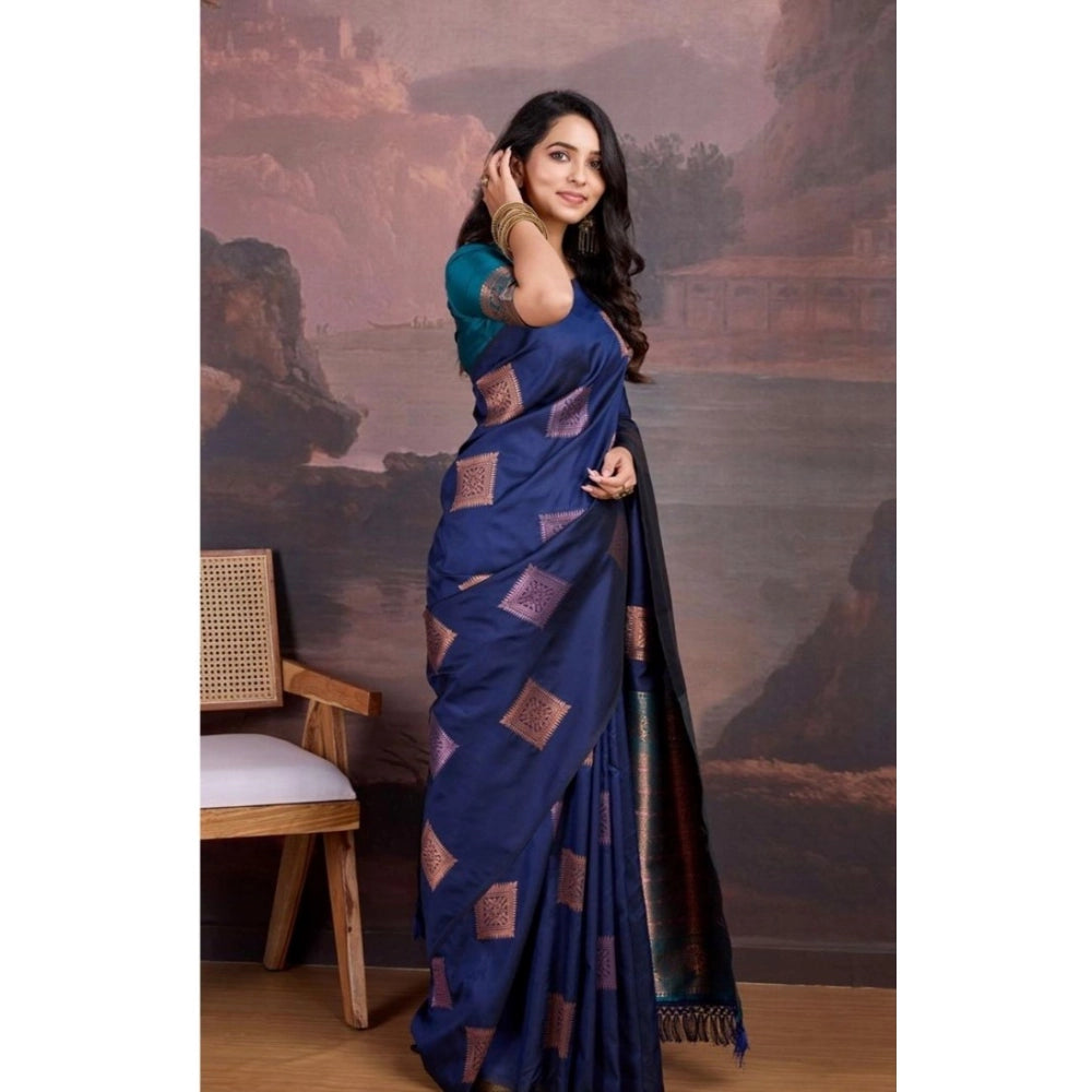 Women's Navy Silk Saree
