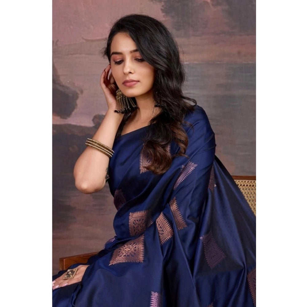 Women's Navy Silk Saree