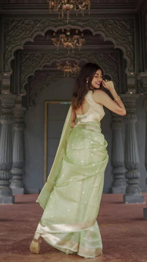 Pista Cotton Saree