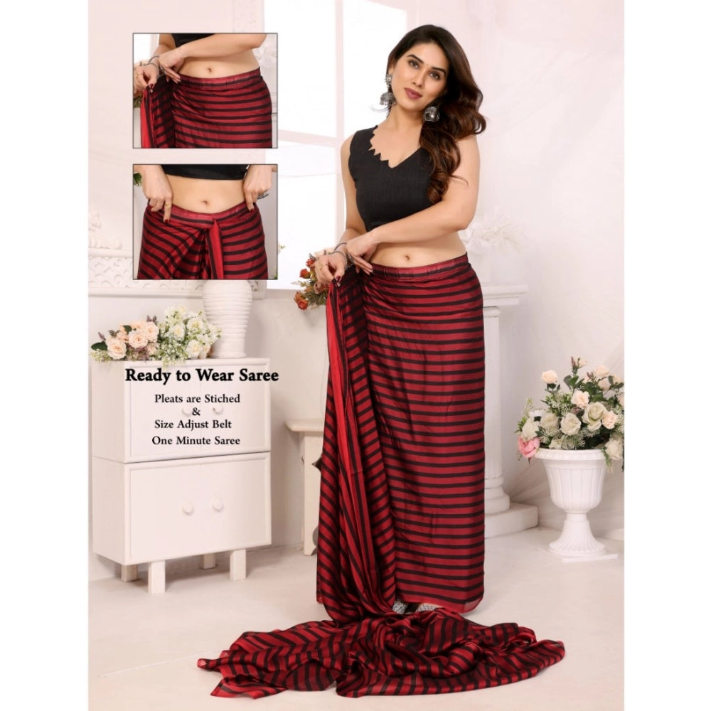 Red & Black Easy to wear Saree