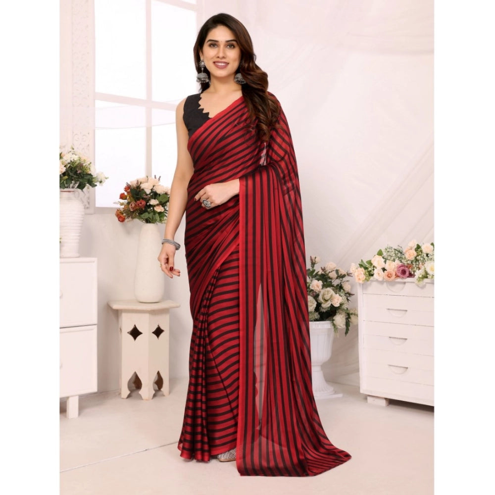 Red & Black Easy to wear Saree