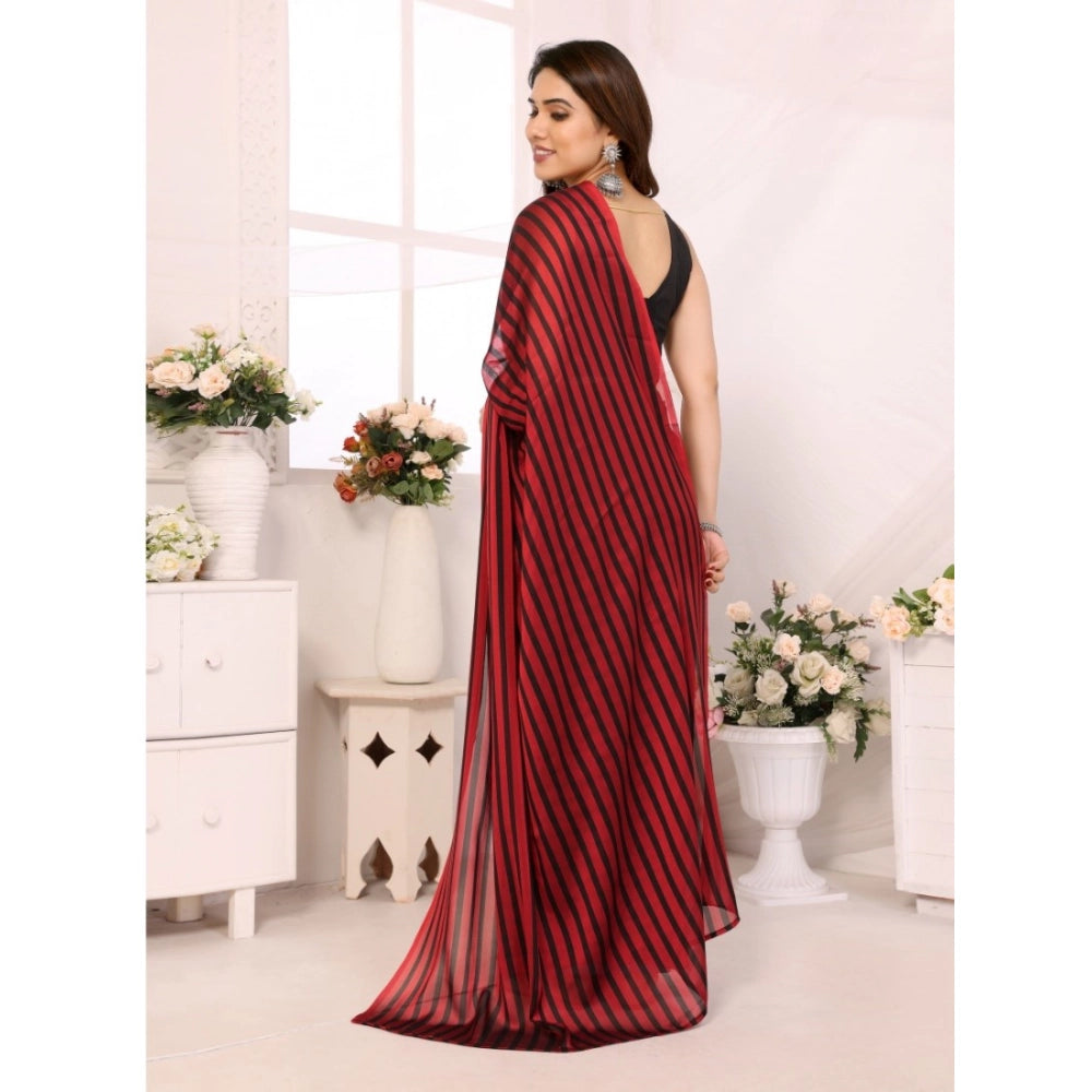 Red & Black Easy to wear Saree