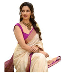 Off-White Silk Saree