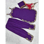 Purple Sleeveless Salwar Suit