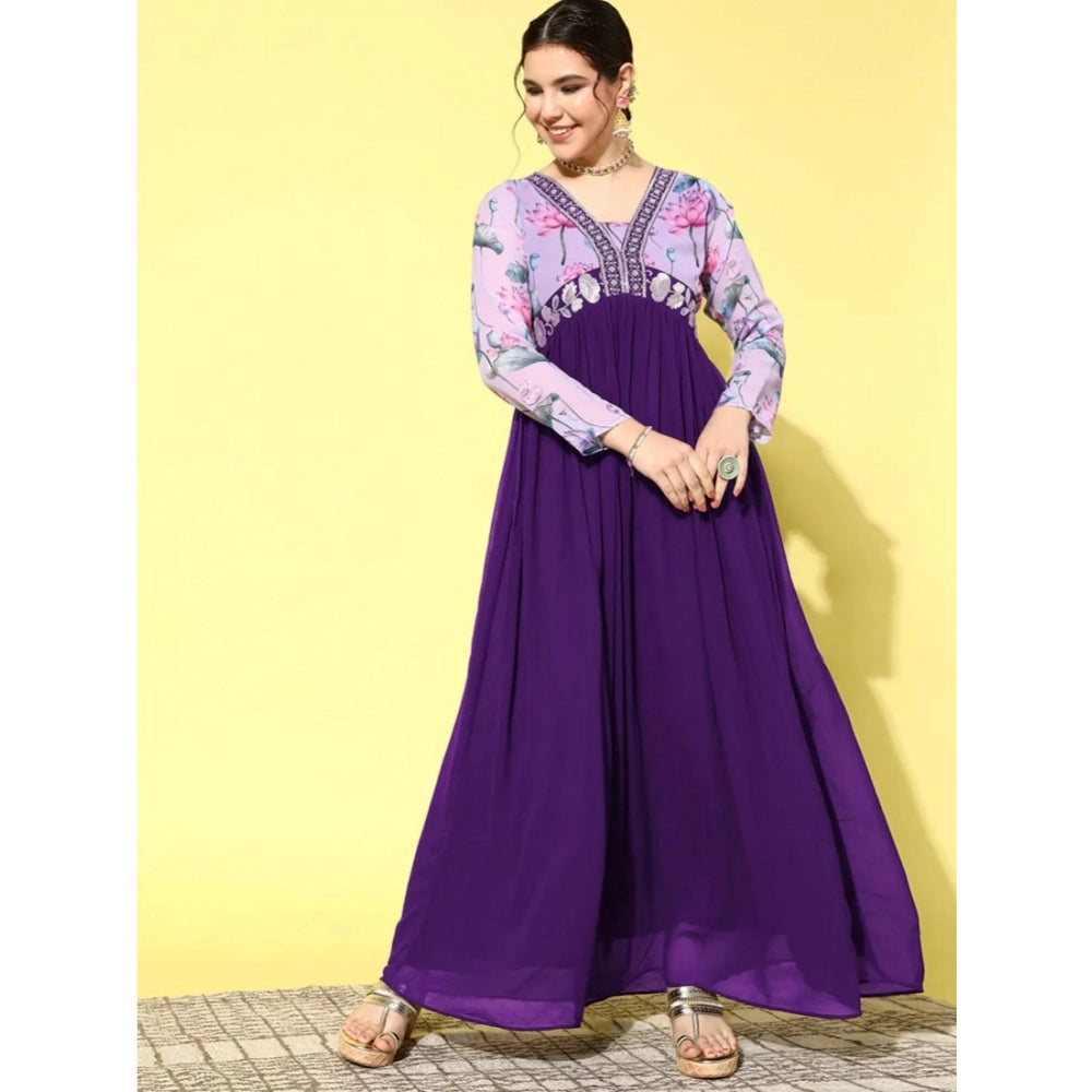 Purple Georgette Kurti