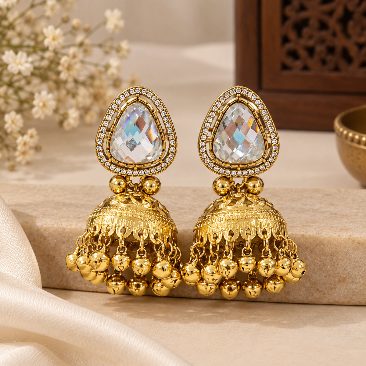 Antique Gold Jhumkas