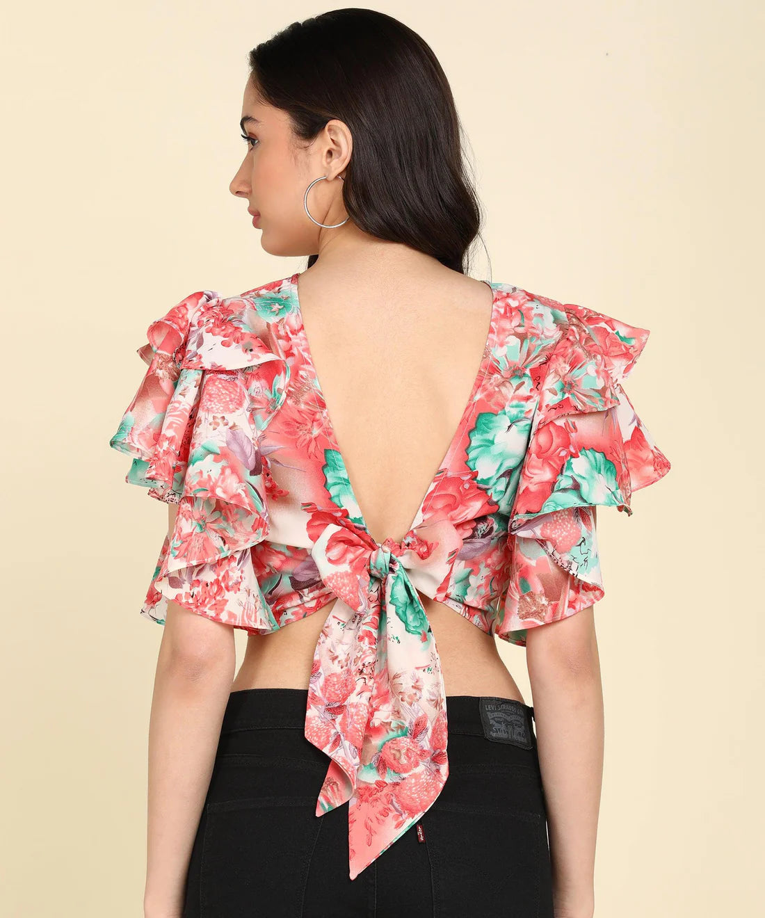 Peach Floral Top