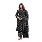 Black Floral Printed Kurta Set