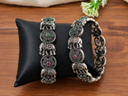 Heritage Elephant Oxidized Silver Bracelet