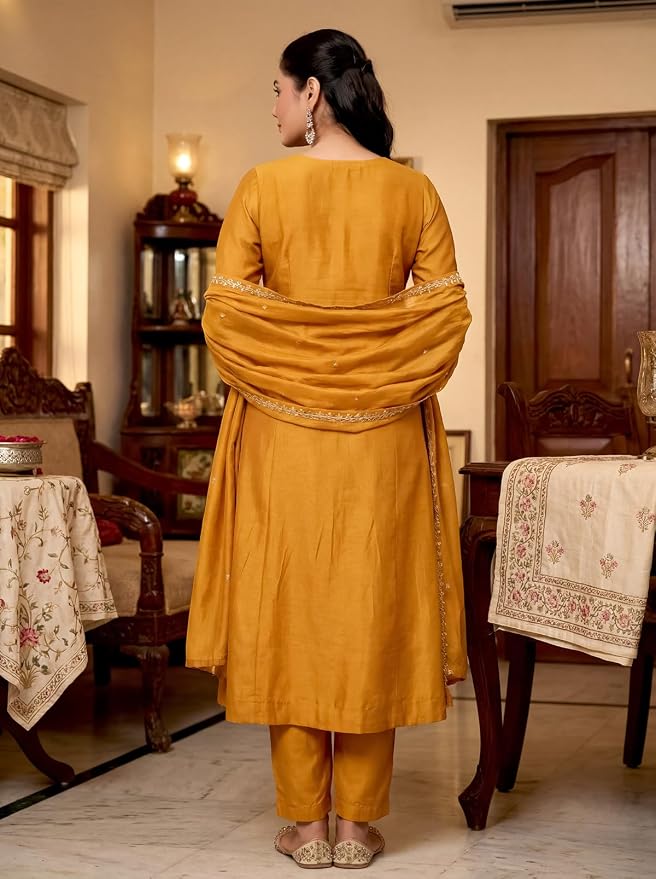Mustard Festive Anarkali Set
