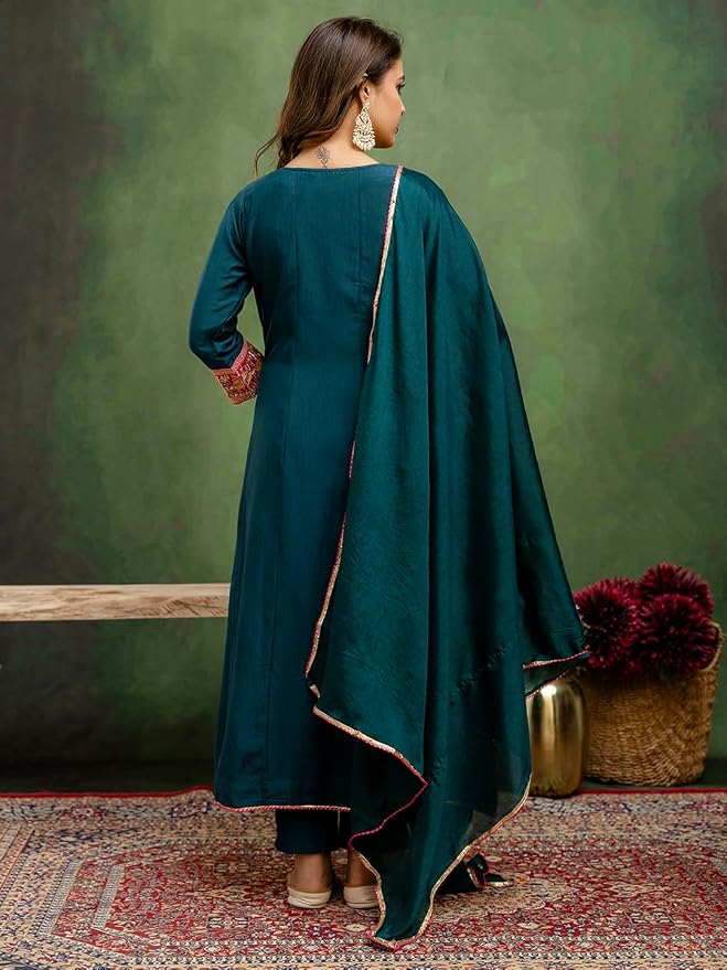 Peacock Blue Anarkali Set
