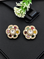 Multicolor Floral Stud Earrings