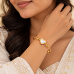 Pearl Heart Cuff Bracelet