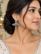 Tribal Oxidized Silver Earrings