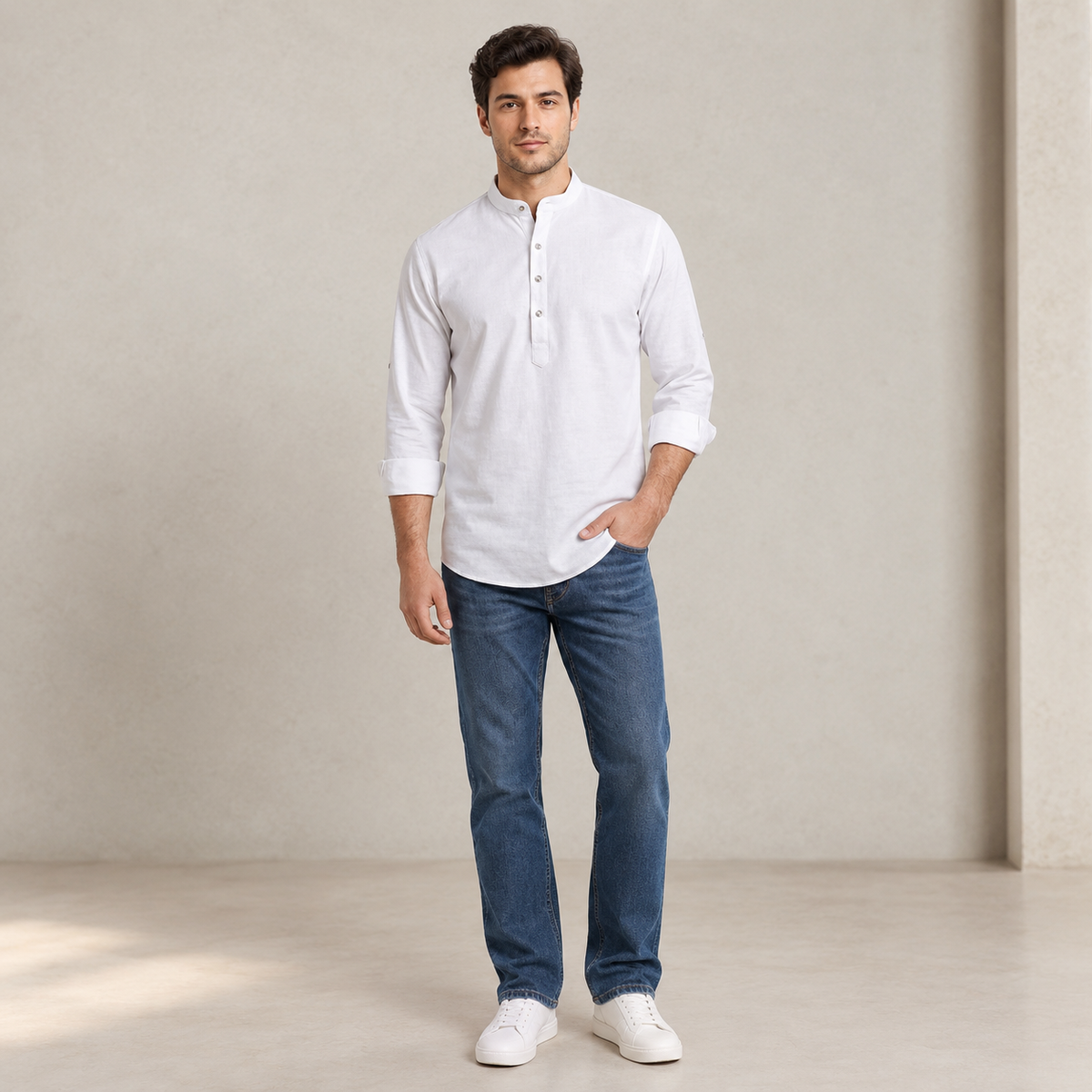 Men's White Casual Shirt