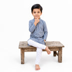 Kids Blue Cotton Kurta Set