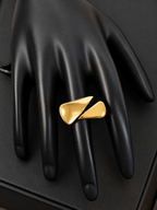 Sculpted Gold Duo Ring