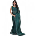 Green  Embellished Saree