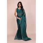 Green  Embellished Saree