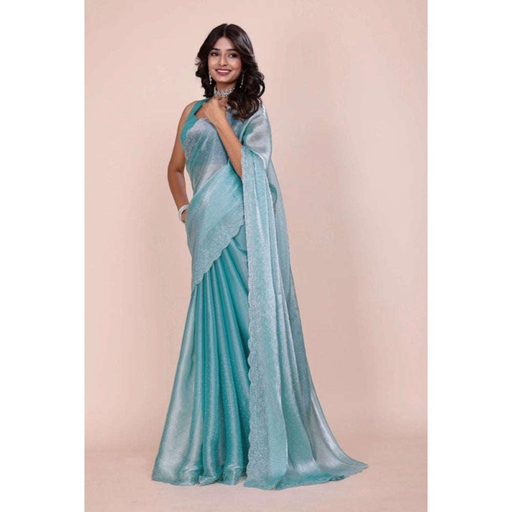 Light Blue Embellished Saree