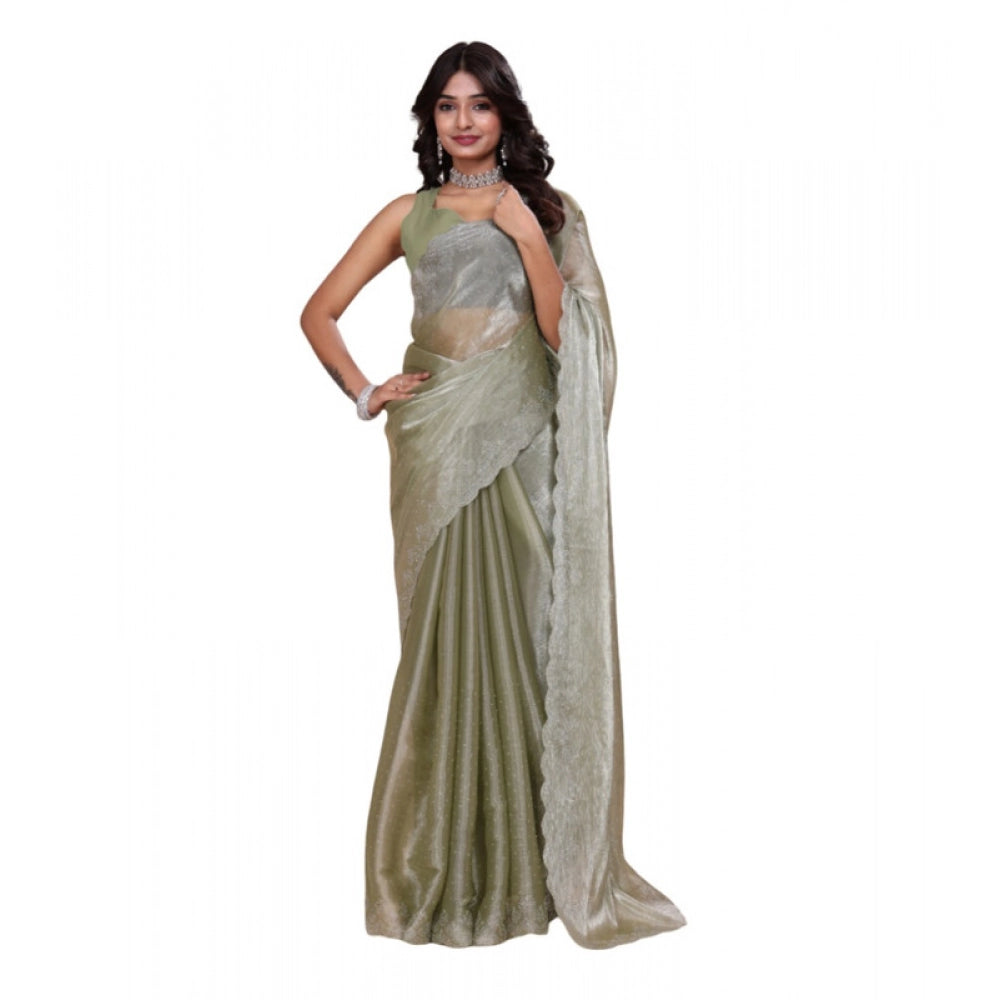 Sage Green Embellished Saree