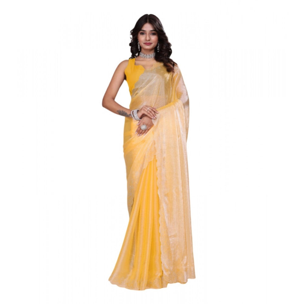 Yellow Embellished Saree