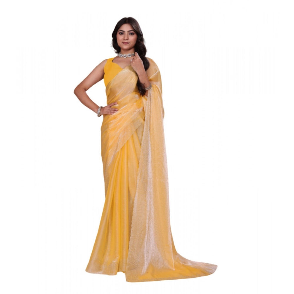 Yellow Embellished Saree