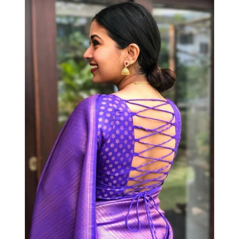 Purple Grace Litchi Silk Saree