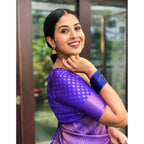 Purple Grace Litchi Silk Saree