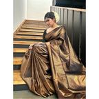 Golden Aura Litchi Silk Saree