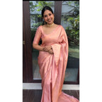 Peach Blossom Litchi Silk Saree