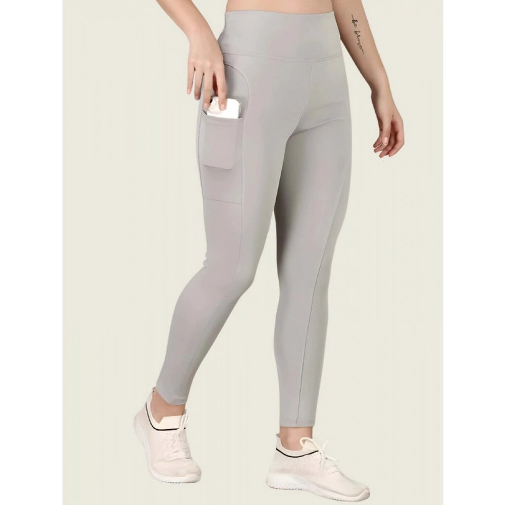Grey Ankle length High Waisted Tights