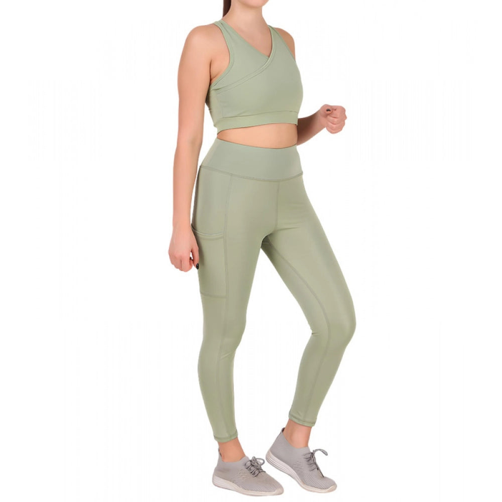 Sea Green Ankle length High Waisted Tights
