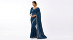 Blue Georgette Stone Work Saree