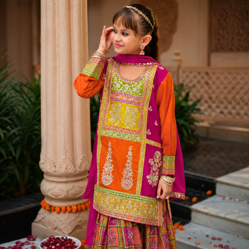Vibrant Printed Sharara Suit Set