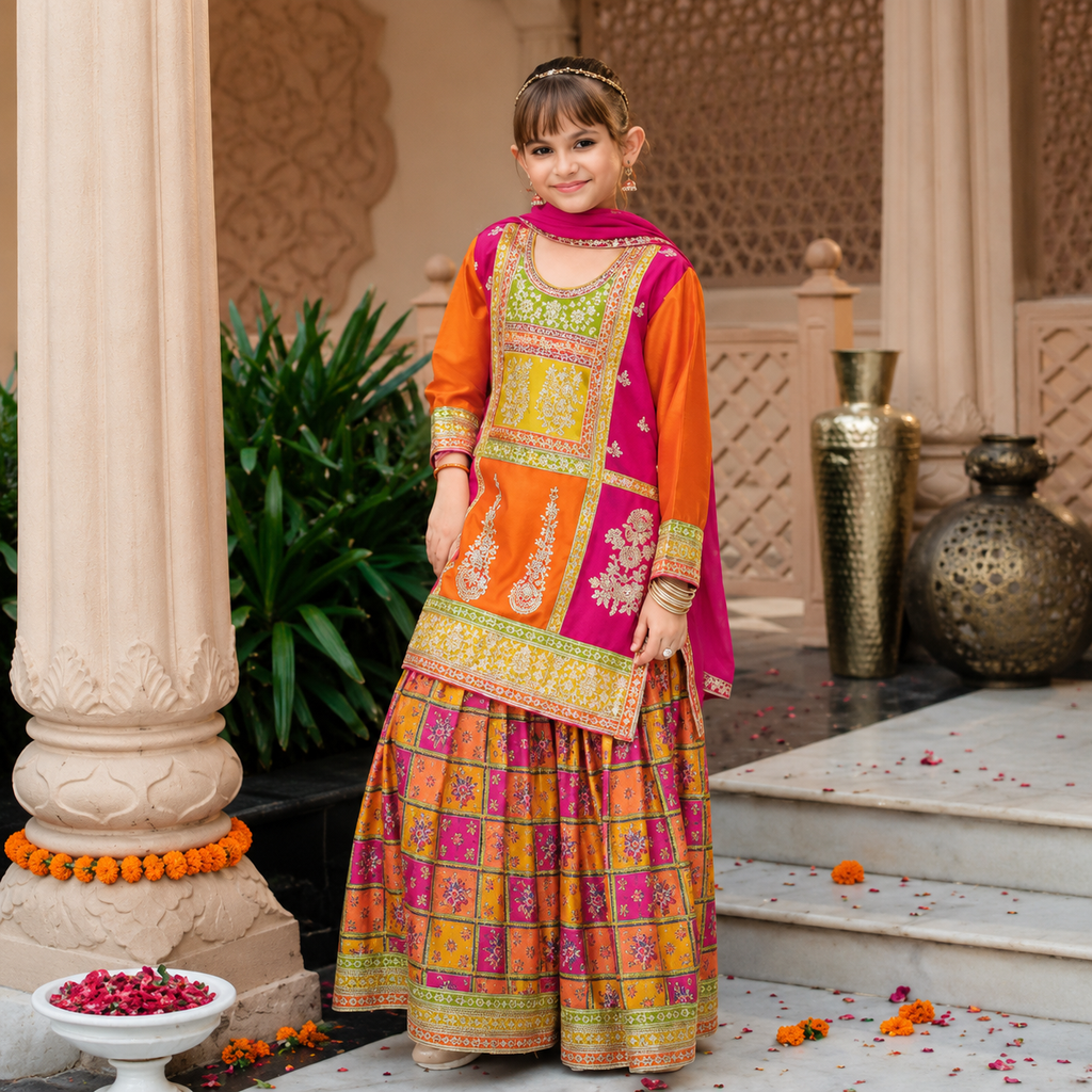 Vibrant Printed Sharara Suit Set