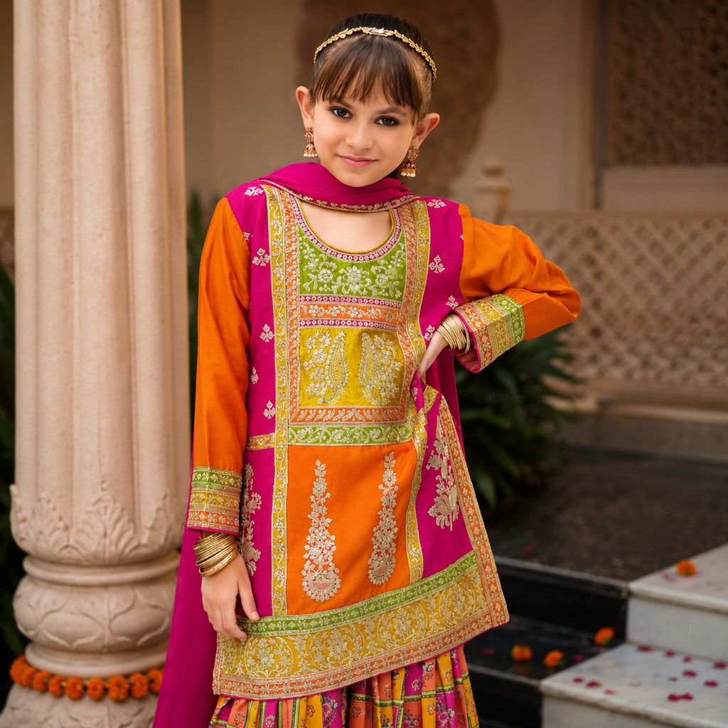Vibrant Printed Sharara Suit Set