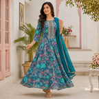 Cotton Sea Green floral set