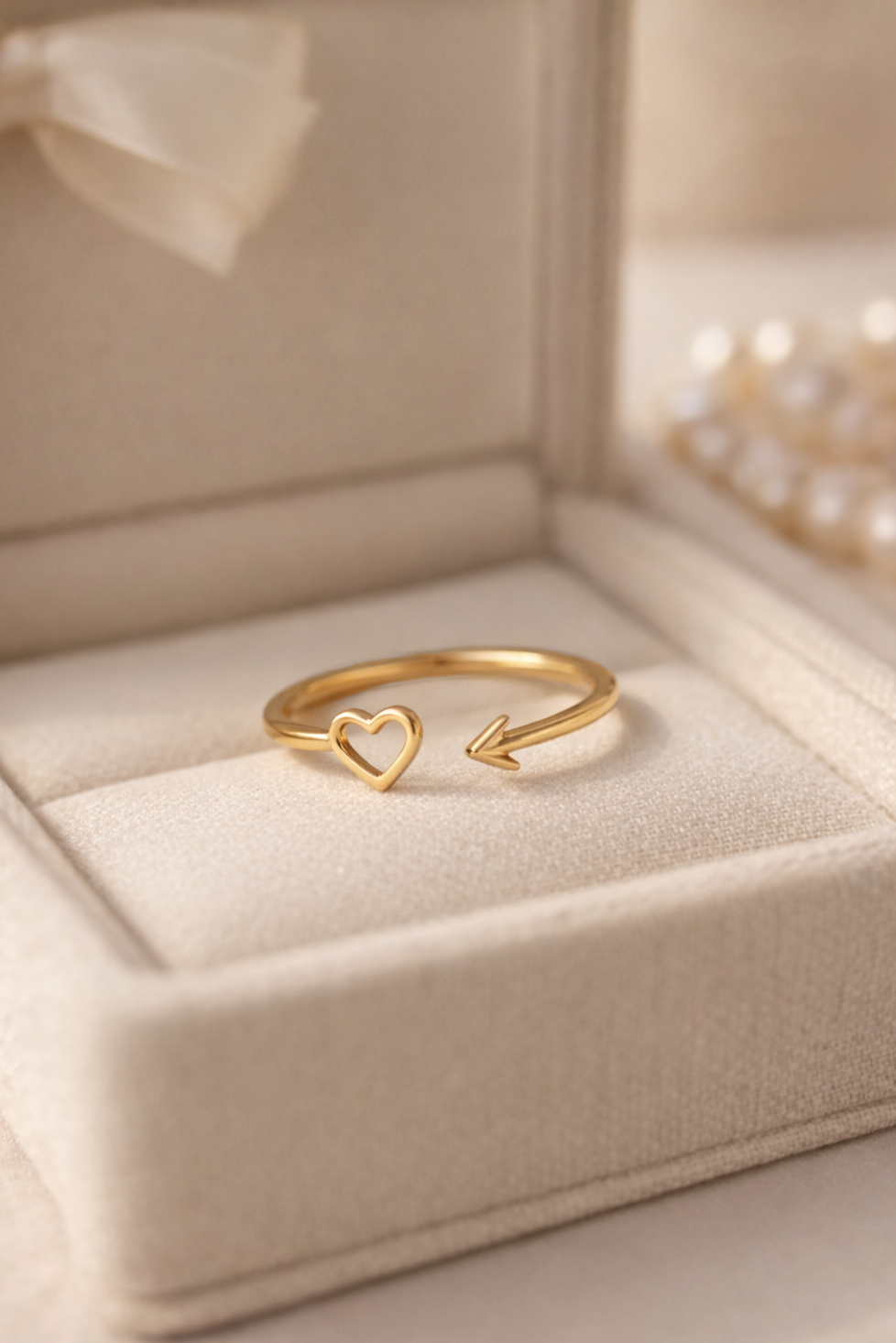 Heart & Arrow Gold Open Ring