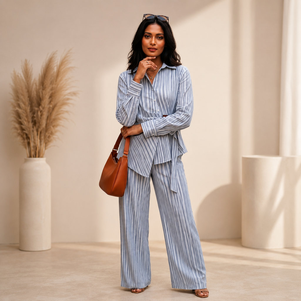 Striped Wrap Co-ord Set